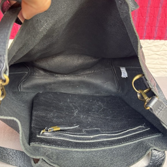 Madewell The Transport Medium Leather Tote Bag True Black DISCONTINUED - Picture 6 of 9